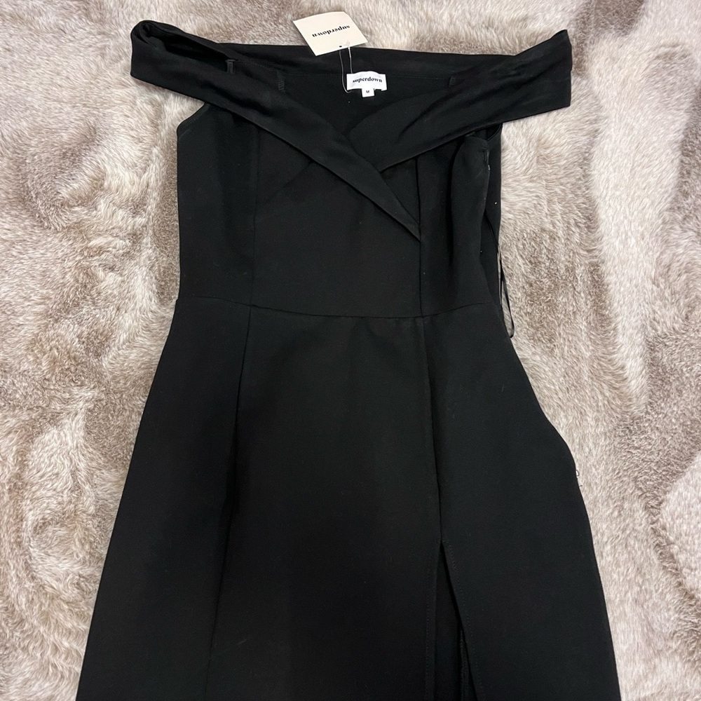 SUPERDOWN Black Off-Shoulder Dress